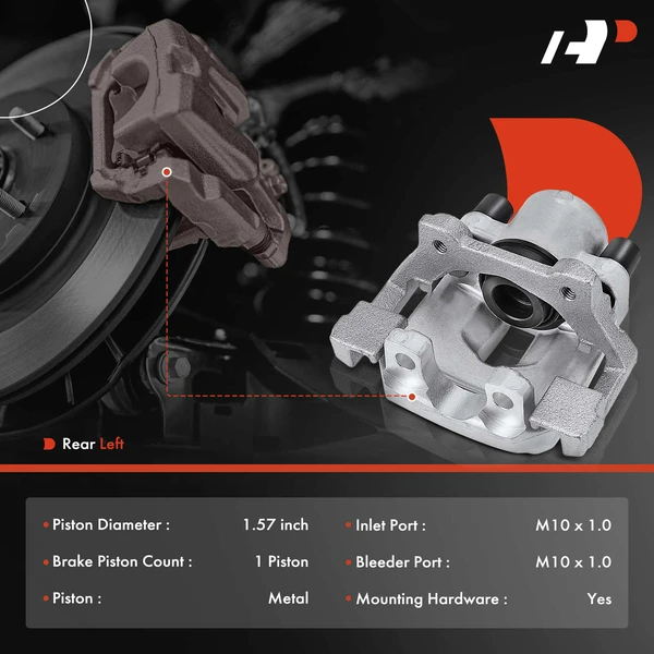 1-PC Brake Caliper, Rear Left Driver Side, 1-Piston, A-Premium APBC3316