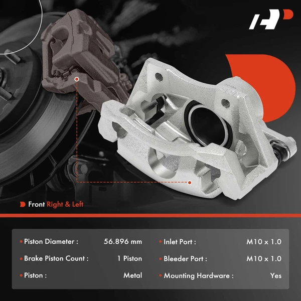 2-PC Brake Caliper, Front Driver & Passenger, 1-Piston, A-Premium APBC3822
