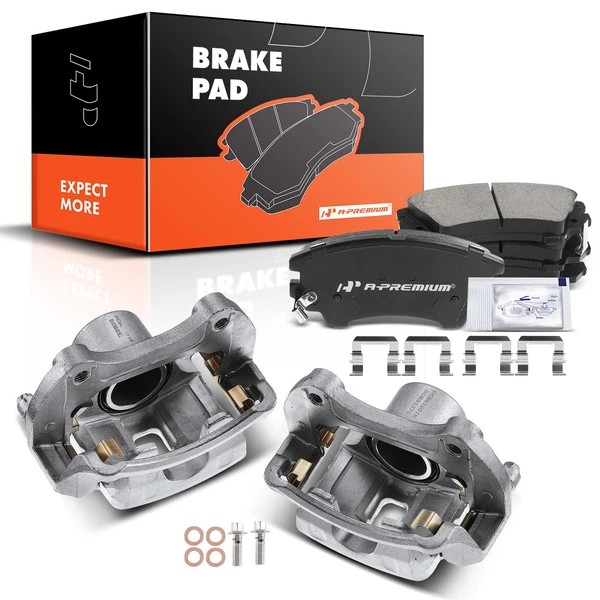 2010-2015 Chevrolet Camaro 6-Pc Brake Caliper and Pad Kit Front Driver & Passenger 1-Piston A-Premium APBC3435
