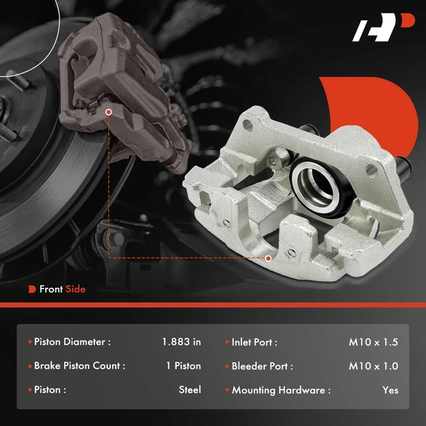 2-PC Brake Caliper, Front Driver & Passenger, 1-Piston, A-Premium APBC4056