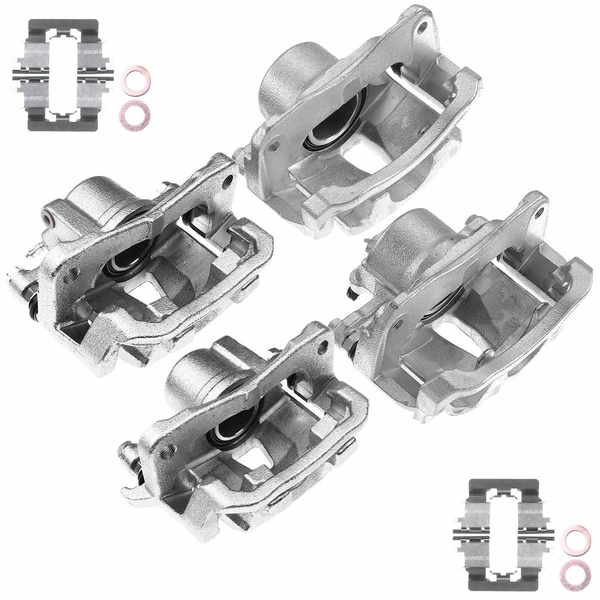 4-PC Brake Caliper, Front & Rear, 2-Piston (Front); 1-Piston (Rear), A-Premium APBC2444
