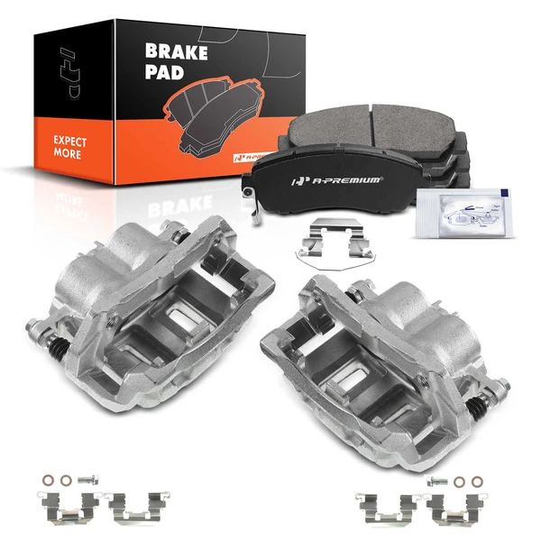 2007-2012 Acura RDX 6-Pc Brake Caliper and Pad Kit Front Driver & Passenger 2-Piston A-Premium APBC3436