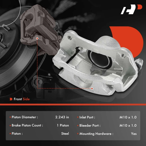 1-PC Brake Caliper, Front Driver or Passenger, 1-Piston, A-Premium APBC4418