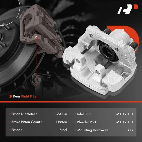 2-PC Brake Caliper, Rear Driver & Passenger, 1-Piston, A-Premium APBC4058