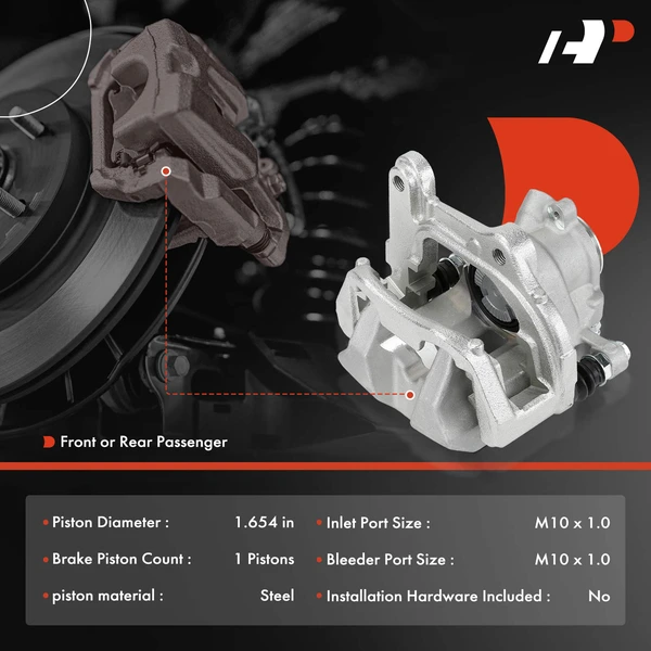 1-Pc Brake Caliper 1-Piston A-Premium APBC4378