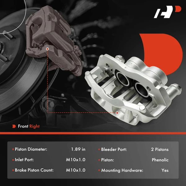 1-Pc Brake Caliper Front Right Passenger Side 2-Piston A-Premium APBC4605