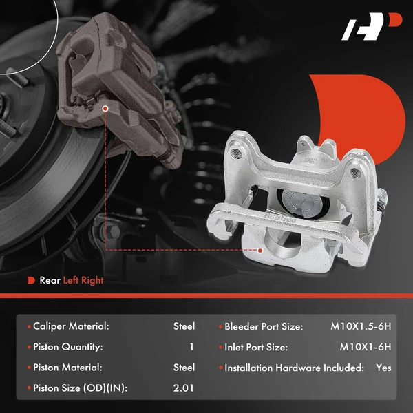 2-Pc Brake Caliper Rear Driver & Passenger 1-Piston A-Premium APBC4465
