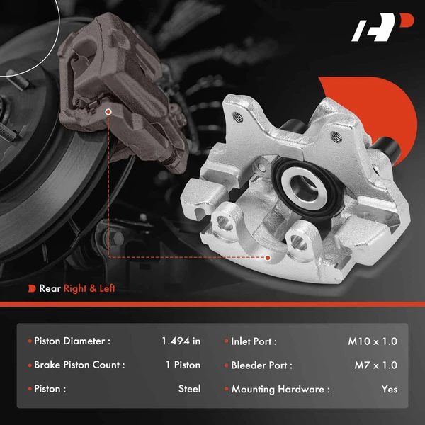 2-PC Brake Caliper, Rear Driver & Passenger, 1-Piston, A-Premium APBC4063