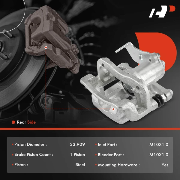 2-PC Brake Caliper, Rear Driver & Passenger, 1-Piston, A-Premium APBC3844