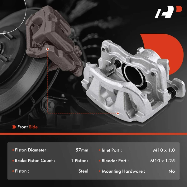 2 -Pc Brake Caliper Front Driver & Passenger 1-Piston A-Premium APBC3845