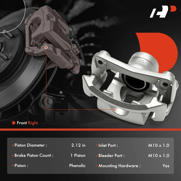 1-Pc Brake Caliper Front Right Passenger Side 1-Piston A-Premium APBC4705
