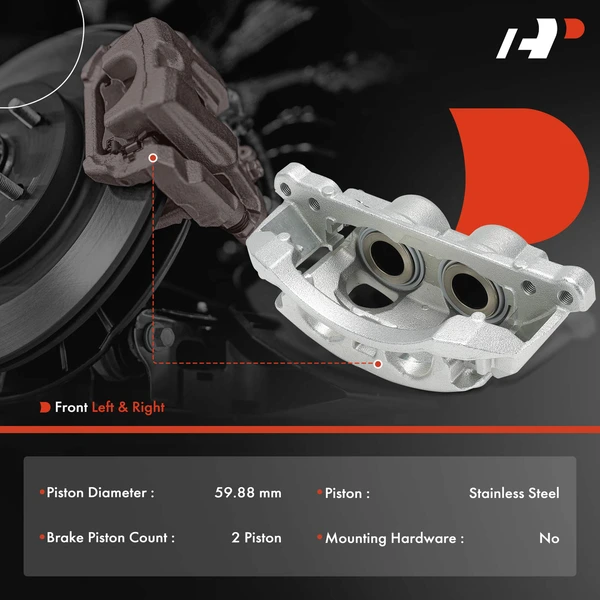 2-Pc Brake Caliper Front Driver & Passenger 2-Piston A-Premium APBC4398