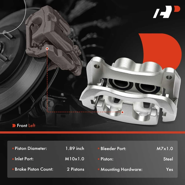 1-Pc Brake Caliper Front Left Driver Side 2-Piston A-Premium APBC4615