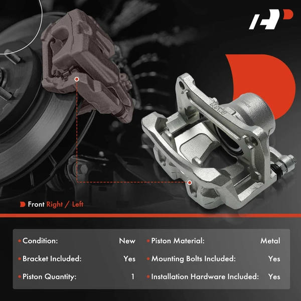 1-Pc Brake Caliper Front Left Driver Side 1-Piston A-Premium APBC4445