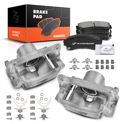 6 Pcs Front Brake Calipers & Ceramic Brake Pads