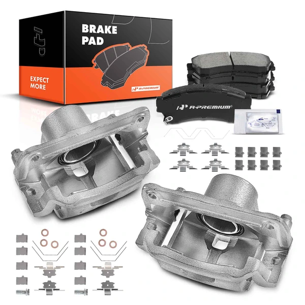6 Pcs Front Brake Calipers & Ceramic Brake Pads for 2007-2012 Lincoln MKZ