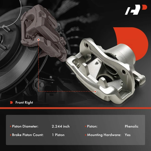 1-Pc Brake Caliper Front Right Passenger Side 1-Piston A-Premium APBC4621