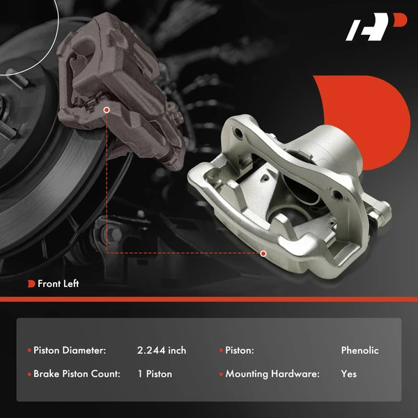 1-Pc Brake Caliper Front Left Driver Side 1-Piston A-Premium APBC4622