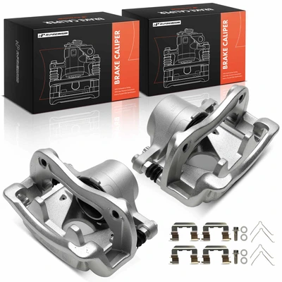 2 Pcs Front Driver & Passenger Brake Caliper with Bracket