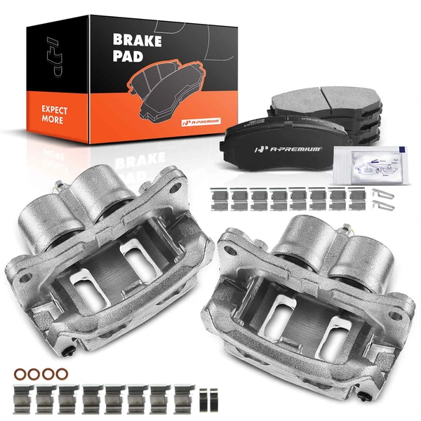 2007-2010 Lincoln MKX 6-Pc Brake Caliper and Pad Kit Front Driver & Passenger 2-Piston A-Premium APBC3438