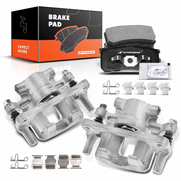2013 Chrysler 200 6-Pc Brake Caliper and Pad Kit Rear Driver & Passenger 1-Piston A-Premium APBC3671