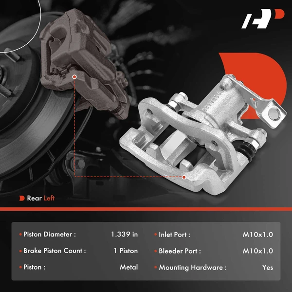 1-PC Brake Caliper, Rear Right Passenger Side, 1-Piston, A-Premium APBC4403
