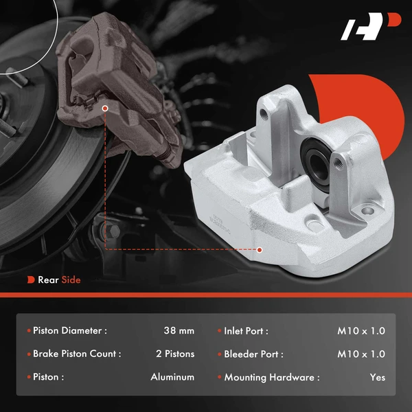 2-PC Brake Caliper, Rear Driver & Passenger, 2-Piston, A-Premium APBC3851