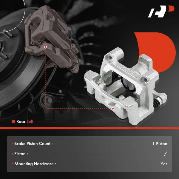 1-Pc Brake Caliper Rear Left Driver Side 1-Piston A-Premium APBC4406