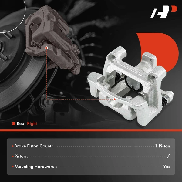 1-Pc Brake Caliper Rear Right Passenger Side 1-Piston A-Premium APBC4408