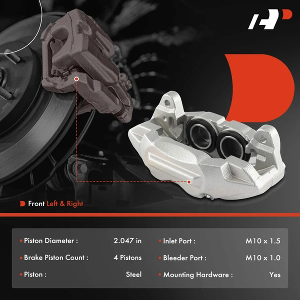 2-Pc Brake Caliper Front Driver & Passenger 4-Piston A-Premium APBC3853