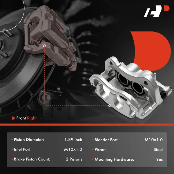 1-Pc Brake Caliper Front Right Passenger Side 2-Piston A-Premium APBC4627