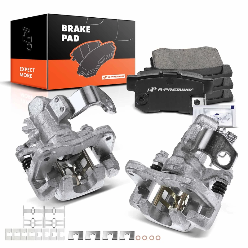 6-PC Brake Caliper + Brake Pad, Rear Driver & Passenger, 1-Piston, A-Premium APBC3515