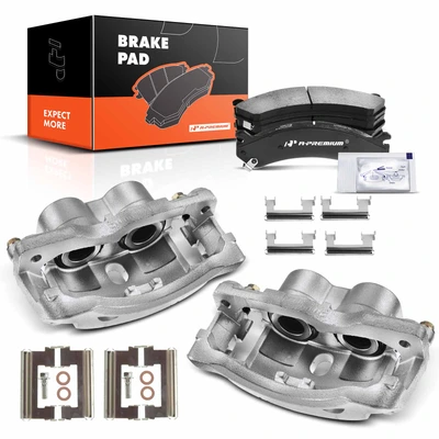 6 Pcs Front Brake Calipers & Ceramic Brake Pads