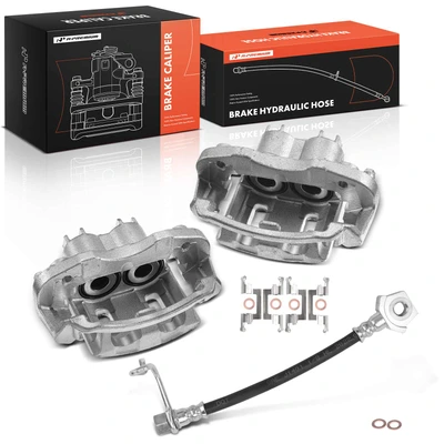3 Pcs Rear Disc Brake Caliper with Bracket & Hose Set