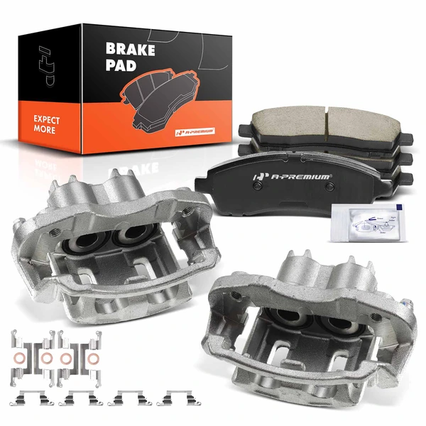 2000-2004 Ford F-350 Super Duty 6-Pc Brake Caliper and Pad Kit Rear Driver & Passenger 2-Piston A-Premium APBC3439