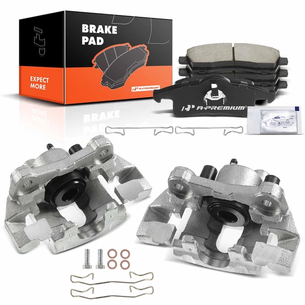 1999-2004 Jeep Grand Cherokee 6-Pc Brake Caliper and Pad Kit Rear Driver & Passenger 1-Piston A-Premium APBC3440