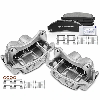 6 Pcs Front Disc Brake Calipers + Ceramic Pads