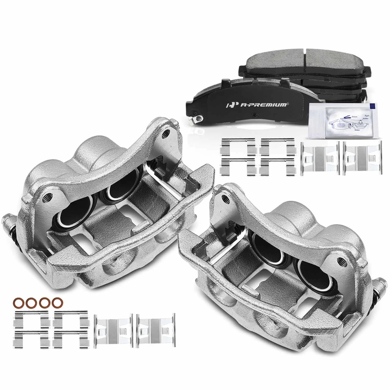 6 Pcs Front Disc Brake Calipers + Ceramic Pads for Ford Explorer Ranger 1995-2002