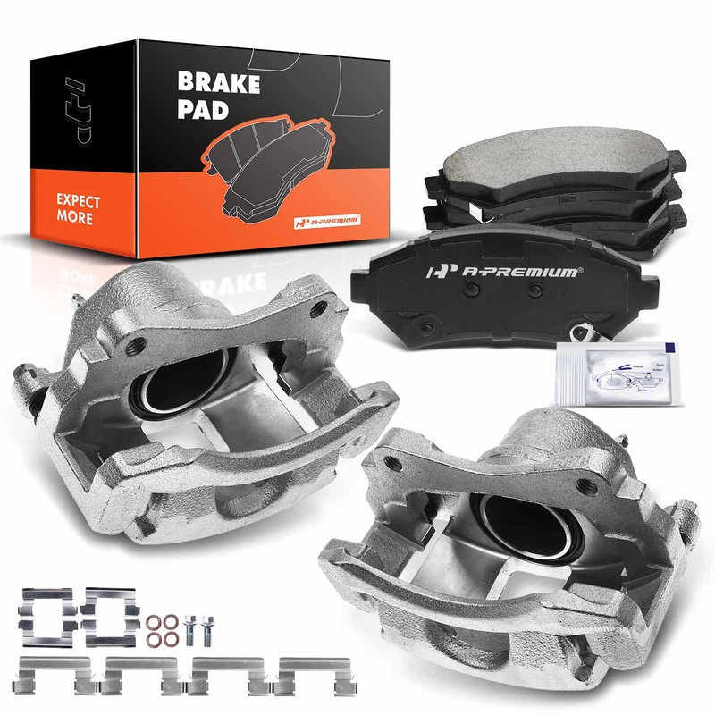 6 Pcs Front Disc Brake Calipers + Ceramic Pads for 1997-2002 Cadillac Eldorado