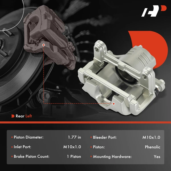1-Pc Brake Caliper Rear Left Driver Side 1-Piston A-Premium APBC4738PG