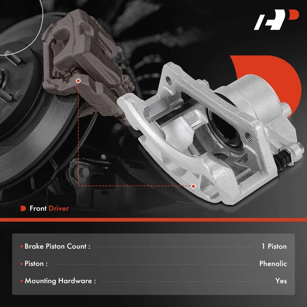 1-Pc Brake Caliper Front Left Driver Side 1-Piston A-Premium APBC3791