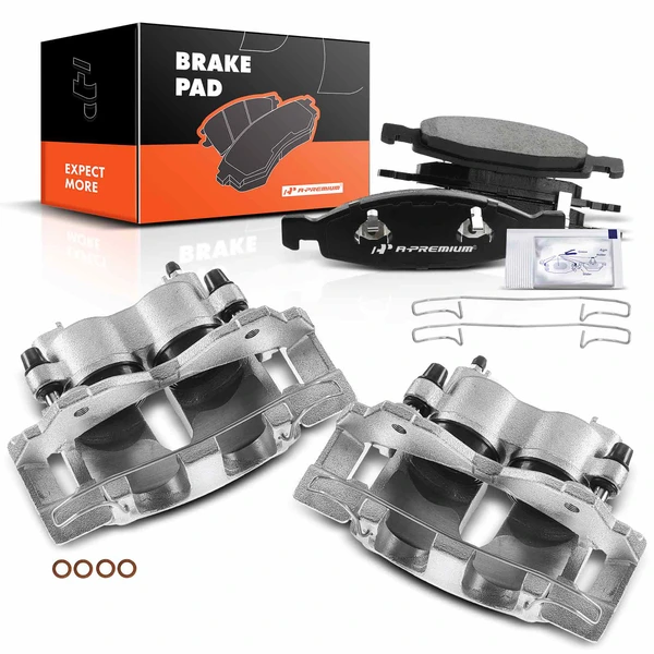 1999-2002 Jeep Grand Cherokee 6-Pc Brake Caliper and Pad Kit Front Driver & Passenger 2-Piston A-Premium APBC3448