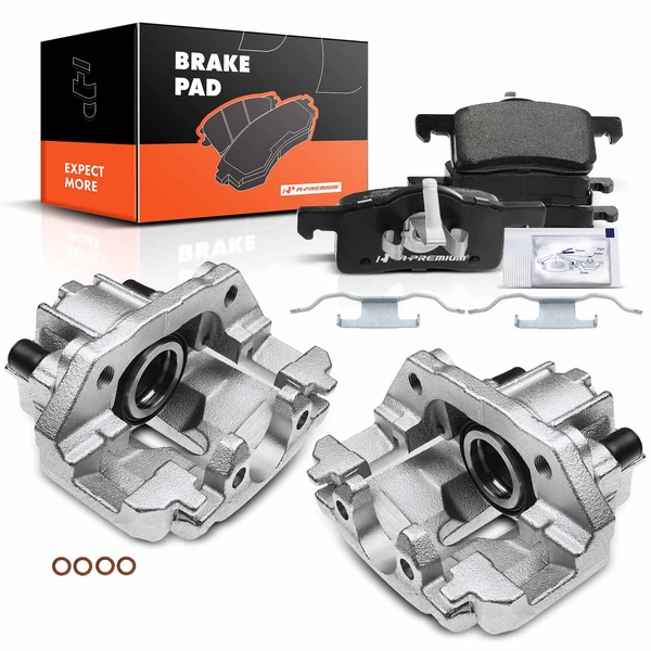 2003-2006 Lincoln Navigator 6-Pc Brake Caliper and Pad Kit Rear Driver & Passenger 1-Piston A-Premium APBC3449