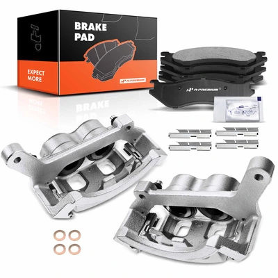 6 Pcs Front Brake Calipers & Ceramic Brake Pads