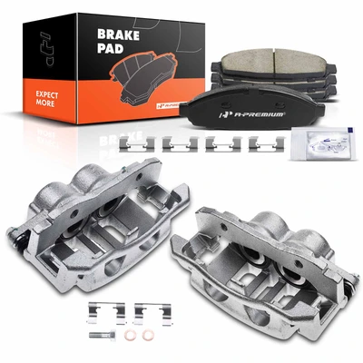 6 Pcs Front Disc Brake Calipers + Ceramic Pads