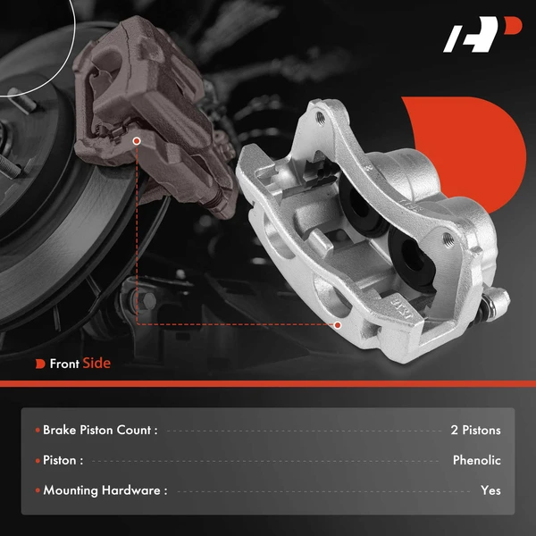 2-PC Brake Caliper, Front Driver & Passenger, 2-Piston, A-Premium APBC3771