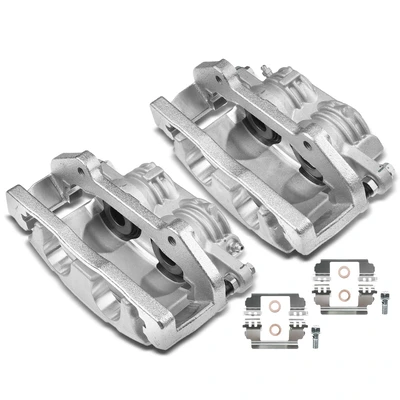 2 Pcs Front Brake Caliper with Bracket