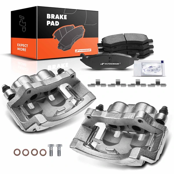 6 Pcs Rear Brake Calipers & Ceramic Brake Pads for 2006-2008 Dodge Ram 1500