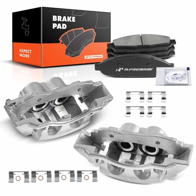 6 Pcs Front Brake Calipers & Ceramic Brake Pads