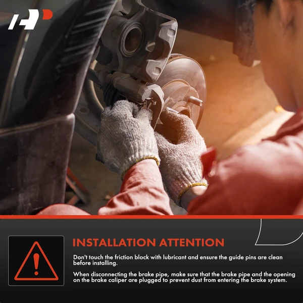 6-PC Brake Caliper + Brake Pad, Front Driver & Passenger, 1-Piston, A-Premium APBC3517